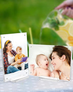 3 Pack Acrylic Picture Frame 5×7 Clear Double Sided Magnetic Photo Frame - Frameless Baby Friend Family Picture Desktop Display with Support Stand and Gift Boxes