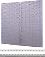 OmniWall Pegboard 2- Panel Side-By-Side Set 32-Inch Tall x 32-Inch Wide Metal Pegboard For Garage & Home Storage Blue