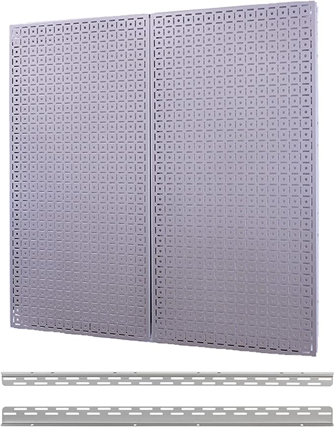OmniWall Pegboard 2- Panel Side-By-Side Set 32-Inch Tall x 32-Inch Wide Metal Pegboard For Garage & Home Storage Blue