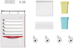 Medication Bins Cart with 200 Bins, 10 Drawers - Dual-Sided Open, 50 Medicine Boxes, Hidden Sub Workbench, Silent Casters, Container, 2 Trash Bin-Medical Crash Cart for Clinic, Hospital and Lab