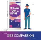 BillyPrint Custom Premium Retractable Banners 33x81in with Wide Base Stand & Padded Travel Bag, Customizable Roll Up Banner - Fast Delivery - 1 unit