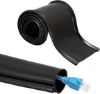 MECCANIXITY 3.3ft Cable Management Sleeve, 1 3/8 Inch ID Flexible Cord Wires Hider Cover Insulation Snap-fit Protector for Substation, High-Voltage Electrical Networks, Black