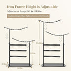LAMU Jewelry Organizer, 5 Tier Jewelry Stand Display with Anti Entanglement Necklace Holder Tree, Height Adjustable Stroage for Earrings Rings Studs Bracelet, Christmas Gifts for Women Girls, Black