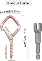 100 PCS Rose Gold Eye Screw Hooks for Hanging Heavy Duty with Safety Buckle.Metal Ceiling Hooks for Hanging Plants Cup Wind Chime Bird Feeders Patio Lights at Indoor&Outdoor