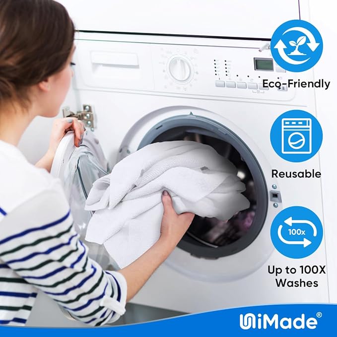 Microfiber Cleaning Cloth, 10 Pack Reusable Microfiber Towels for Cars Lint Free Cleaning Shop Towel Rags for Home Kitchen Automotive Bar Mechanic Restaurant Garage, 11.5"x 11.5", White