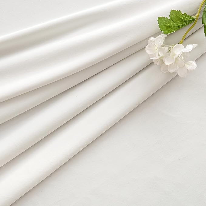 MIULEE Velvet Curtains 92 Inches Long 2 Panels Set for Living Room Bedroom, Cream Pinch Pleat Back Tab Luxury Thermal Insulated Light Blocking Drapes Pleated Blackout Window Curtains with Hooks Ivory