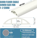 Floor Cord Covers for Wires 10FT Cable Hider Wire Cover Self Adhesive Cord Hider Floor for Offices, Homes, Workshops, Warehouses Cable Cavity 0.39" W x 0.27" H