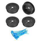 uxcell 4Pcs Cable Cord Grommet, 1-9/16"(40mm) Rubber Desk Grommets Wire Pass Through Hole Cover with Marked Cable Ties for Home Office Cable Wire Protection, Black