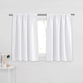 PONY DANCE Short Window Curtains for Kitchen 36 inch Long, 2 Panels Set Half Window Drapes for Bedroom Basement, Blackout Small Curtains for Travel Trailers, Width 29 x Length 36 inches,Pure White