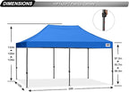 ABCCANOPY Patio Pop Up Canopy Tent 10x20 Commercial-Series(Blue)