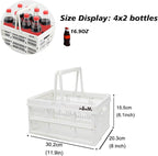 crates for storage,plastic baskets for organizing,collapsible shopping basket,foldable crate with Handles,collapsible storage crate,car basket,for Kitchen,Bathroom,Medicine (White, S)