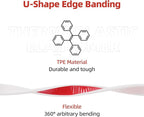 U-Shape Edge Banding, 0.7 inch x 20ft Edge TPE Self Adhesive Veneer Edging Trim Flexible Edge Protector, Strip for Countertop Cabinets Table Restoration Shelves, White