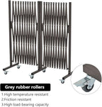 GYMTIME Industrial Expandable Metal Barricade, Portable Safety Barrier with Casters, Mobile Folding Scissor Gate, Aluminum Retractable Fence, 0-180 Degree Rotating, 23.6 Feet, Indoors Outdoors