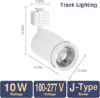 10W LED Black Track Lighting Heads, J Type Track Lighting Rail Ceiling Spotlight for Accent Task Wall Art Exhibition Lighting, and Wall Art Display Illumination 3000K-5700K, CRI90+ (6-Pack