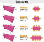 SEPARO 2Pack,6FT Fuchsia Spandex Table Cover Fitted Rectangular Tablecloth Stretchable Tablecloth 6 ft Wrinkle-Free for Party Tradeshows Banquet Weddings Cocktail