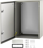 VEVOR NEMA Steel Enclosure, 24 x 16 x 10'' NEMA 4X Steel Electrical Box, IP66 Waterproof & Dustproof, Outdoor/Indoor Electrical Junction Box, with Mounting Plate