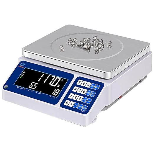 Counting Scale 15kg/33lb x 0.1g Digital Bench Scale for Parts and Coins kg/g/lb/oz Electronic Gram Scale Large Range Lab Industrial Inventory Piece Counting Balance Scales
