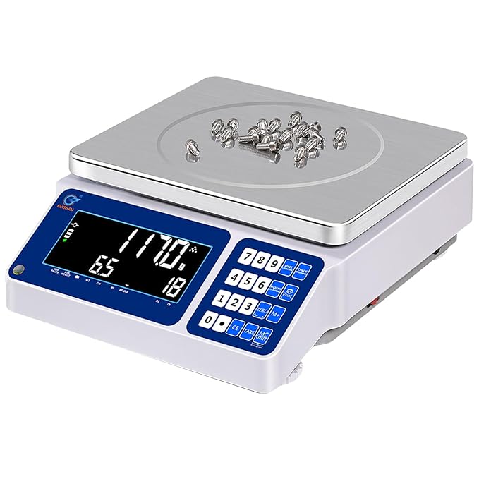 Counting Scale 15kg/33lb x 0.5g Digital Bench Scale for Parts and Coins kg/g/lb/oz Electronic Gram Scale Large Range Lab Industrial Inventory Piece Counting Balance Scales