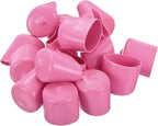 uxcell 10pcs Rubber End Caps 25mm(1 inch) ID Vinyl Round End Cap Cover Screw Thread Protectors Pink