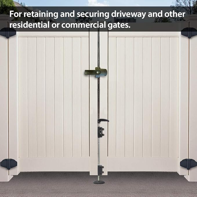 D&D Technologies LB218BX LokkBolt Premium Drop Bolt, Lockable Security Drop Bolt, for Wood and Vinyl Gates, 18" Length