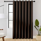 ChrisDowa Room Divider Curtain 96 Inches Long, Wide Blackout Sliding Door Curtain for Bedroom, Room Darkening Privacy Window Curtain for Patio Door (1 Panel Set, Brown, 100 x 96 Inch)