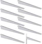 10 Pack Adjustable Shelf Brackets for Double Track System Closet Organization Heavy Duty Wire Shelf Brackets(White,14.5 Inch)