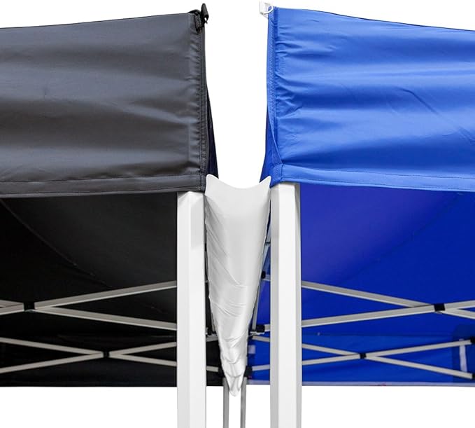 Vispronet Canopy Gutter – 10.0ft Tent Rain Gutter for 10x10 Pop Up Tents & Canopies, 0.6lb Rain Gutter Connection, Outdoor Tent Accessories, White Vinyl Material, Loop Fastener Included