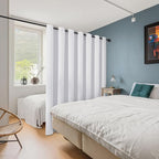 ChrisDowa Room Divider Curtain 84 Inches Long, Wide Blackout Sliding Door Curtain for Bedroom, Room Darkening Privacy Window Curtain for Patio Door (1 Panel Set, Greyish White, 100 x 84 Inch)
