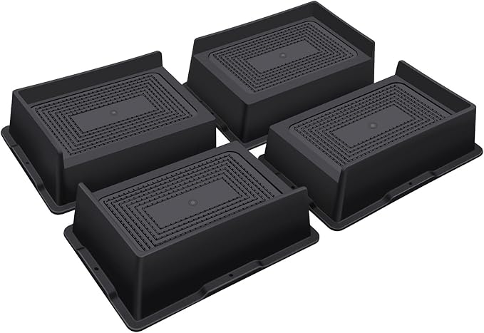 Bed Risers 2 Inch Heavy Duty,Oversized Couch Risers, Extra Wide Furniture Risers for Sofa Table Desk Headboard Chair Lifting,Rectangle Risering Blocks Support 6000 lbs(4 Pack Black)