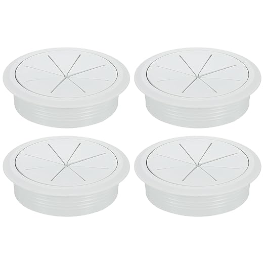 uxcell 4 Pcs Desk Grommet, 3.15 inch 80mm Desk Cable Hole Cover Wire Hole Insert for Home Office Table Cabinet Cord Organizer, Gray