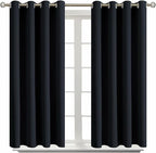 BGment Blackout Curtains for Living Room - Grommet Thermal Insulated Room Darkening Curtains for Bedroom, Set of 2 Panels (52 x 54 Inch, Black)