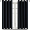 BGment Blackout Curtains for Living Room - Grommet Thermal Insulated Room Darkening Curtains for Bedroom, Set of 2 Panels (52 x 45 Inch, Black)