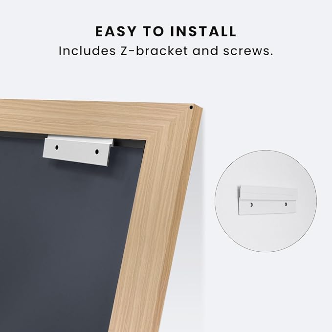 Amorho Bathroom Mirror, 28 X36 Inch Wall Mirror, Oak Wood Grain Metal Framed, Anti-Rust, Hang Horizontally/Vertically, Suitable for Bedroom, Farmhouse, Bathroom, Decorative
