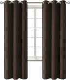 BGment Blackout Curtains for Living Room - Grommet Thermal Insulated Room Darkening Curtains for Bedroom, 2 Panels of 42 x 72 Inch, Brown