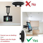 Tablet Wall Mount Bracket with fold for iPad 10.2-Inch (9th,8th,7th Gen.), Extend Adjustable Arm Swivel with Anti Theft Security Lock and Key, Multi Angle, Rotate Design,Metal (Black)