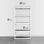 SafeRacks Modular Garage Shelving - 5 Tier Storage Shelves, Tall Metal Rack Shelves for Storage, Heavy Duty Steel Shelf Organizer for Garage, Or Kitchen Pantry (White, 18 x 36 x 72)