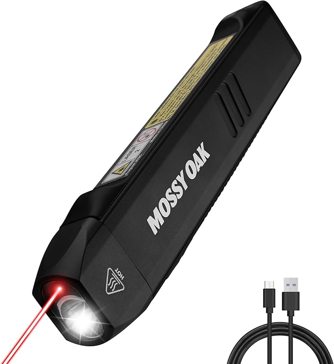 Mossy Oak Rechargeable Flat Flashlight, 1200LM Pocket Work Light with Red Light Beam, Magnetic Base & Clip, Slim 5-Mode LED Flashlight for EDC, Outdoor & Home Use - Idea Christmas Gift for Men