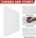 Pegboard, Metal Peg Board, Pegboards Wall Organizer with 38 Pcs Hooks, Sturdy Peg Board for Garage Tool Organization, Home & Office Wall Decoration (White, 2 Pack)