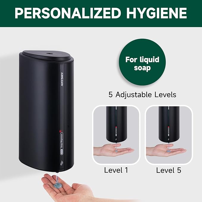 29fl.oz/850ml Commercial Automatic Liquid Soap Dispenser Wall-Mounted Large Capacity Model AD1209 Black