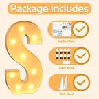 Marquee Letters 3 Feet Tall Large Light Up Letters S Wedding Mr and Mrs Sign Marry Me Engagement Party Decor Yellow Light Birthday Decorations Balloon Arch Kit Foam Sign S