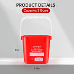 Matthew Red&Green&Blue Detergent and Sanitizing Cleaning Bucket 3 Quart Cleaning Pail,Set of 3 Square Containers,Built-In Spout w/Handle,Wash Rinse Sanitize Handwash Bucket,Incl.3Pcs Microfiber Cloths