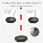 Adjustable Traffic Delineator Post Cones,6 Pack 34 Inch,Traffic Safety Delineator Barrier with Fillable Base 6.6FT Chain, for Traffic Control Warning Parking Lot Construction Caution Roads, Red&White