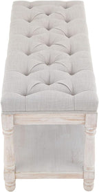 Kmax Storage Entryway Bench Tufted Shoe Rack Bench Wood Window Bench for Hallway Entrance Bedroom Corner, Beige