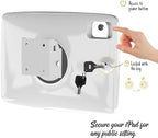 Tablet Wall Mount Lockable Tiltable Anti Theft Security - Compatible with 10.9" iPad 10th, Pro 11" 1 2 3 4, Air 4 5, Air 11", iPad 11"(A16) - BSW102WA
