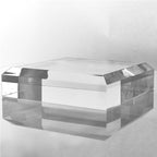 CiaoHER 2in Thickness Beveled Solid Acrylic Display Block Clear Polished Pedestal Stand Riser Solid Base (8x8)