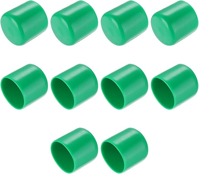 uxcell 10pcs Rubber End Caps 33mm(1 5/16") ID Vinyl Round End Cap Cover Screw Thread Protectors Dark Green