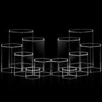 Jetec Hexagonal Jewelry Display Risers Hexagonal Market Display Risers Stands Acrylic Showcase Acrylic Stand for Jewelry Model Figures Decoration, 6 Sizes(Clear,12 Pieces)