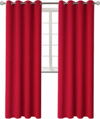 BGment Room Darkening Curtains 95 Inches Long - Grommet Thermal Insulated Drapes Window Treatment Curtains for Bedroom, 2 Panels, 52 x 95 Inch, Red