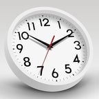 Wall Clock Small Analog 8 Inch Silent Non Ticking Battery Operated Modern Simple Decorative for Kitchen Office Bedroom Bathroom Living Room(White)