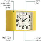 NEWGATE® Mini Metro Desk Clock | Retro Mantel Clock | Citrus Yellow | Mid Century Style for Desk, Table top, Shelf or Bedside